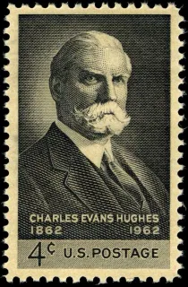 United States 1962 4c Charles Evans huges stamp, photographed by a collector