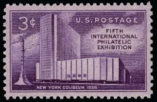 Another photo of the United States 1956 3 cents NYC Coliseum stamp