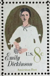 United States 1971 8c Emily Dickinson stamp, photographed by a collector