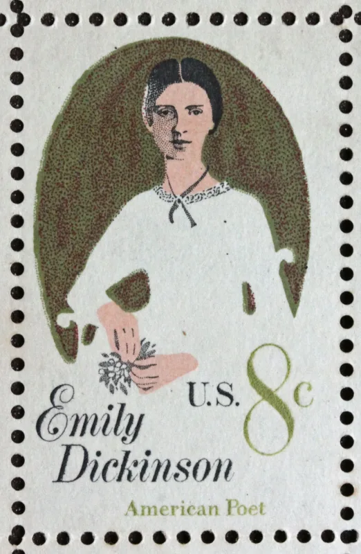 United States 1971 8c Emily Dickinson stamp, photographed by a collector