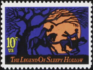 United States 1974 10 cents Legend of Sleepy Hollow U.S stamp, photographed by a collector