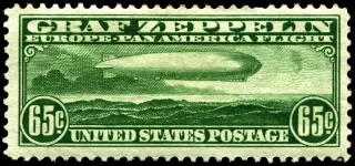 Another photo of the United States 1930 65c Graf Zeppelin stamp