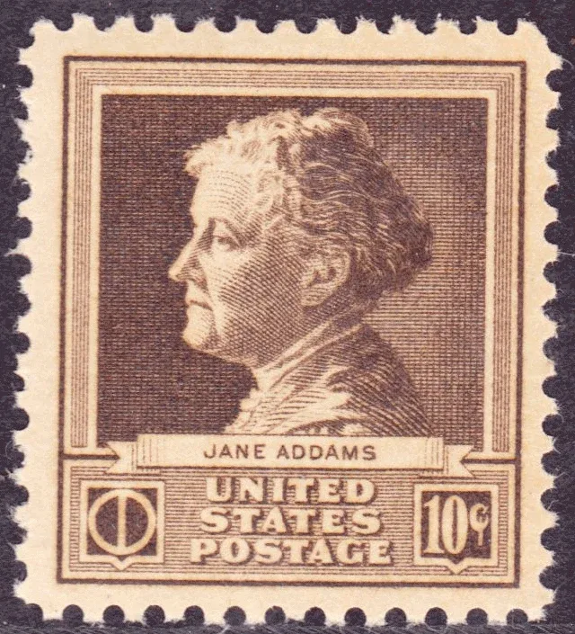 United States 1940 10c Jane addams stamp, photographed by a collector