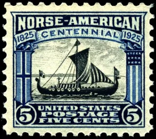Another photo of the United States 1925 5c Norseamerican stamp