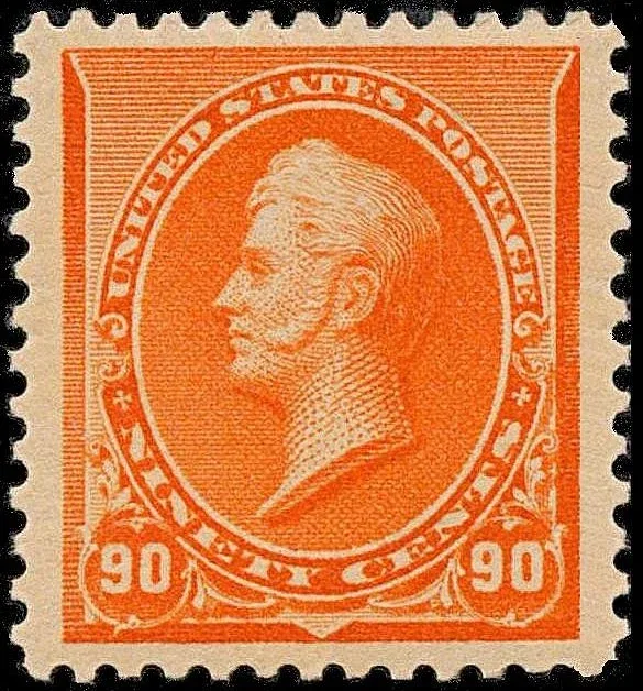 United States 1890 90c Oliver H Perry stamp, photographed by a collector