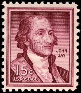 United States 1958 15c John Jay stamp, photographed by a collector