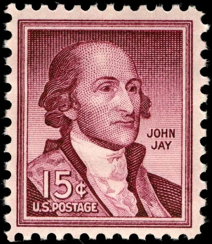 United States 1958 15c John Jay stamp, photographed by a collector