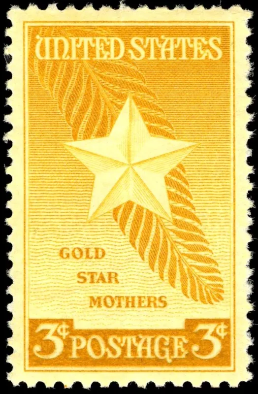 United States 1948 3c Gold Star Mothers stamp, photographed by a collector