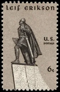 United States 1968 6c LeifErikson1968stamp stamp, photographed by a collector
