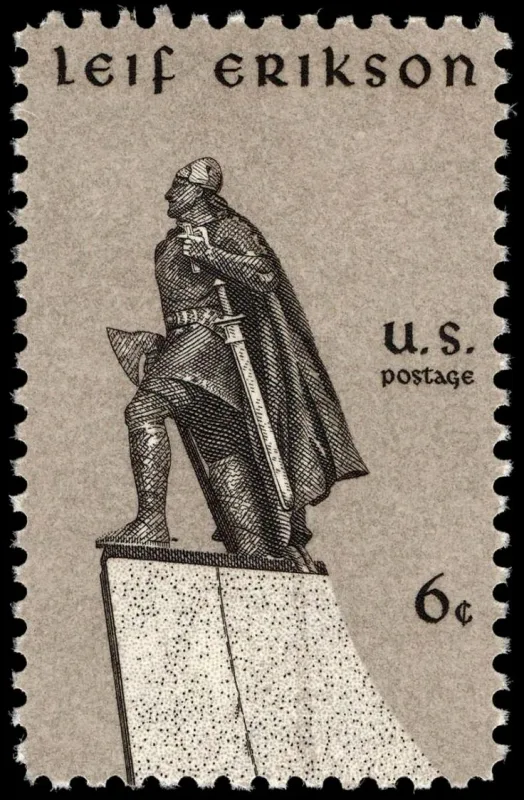 United States 1968 6c LeifErikson1968stamp stamp, photographed by a collector