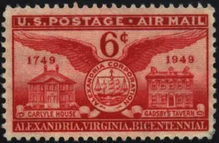 United States 1949 6 cents USPostageStampAlexandriaVirginia stamp, photographed by a collector