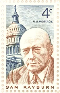 United States 1962 4c Sam Rayburn stamp, photographed by a collector