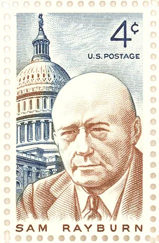 United States 1962 4c Sam Rayburn stamp, photographed by a collector