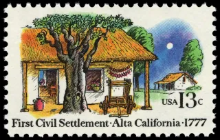 Another photo of the United States 1977 13c Alta California stamp