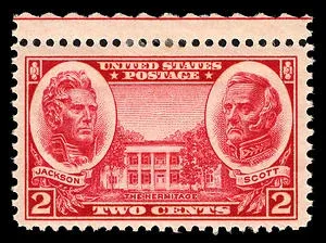 Another photo of the United States 1936 2c Hermitage plantation stamp