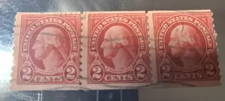 United States 1923 2c Regular coil waste stamp, photographed by a collector