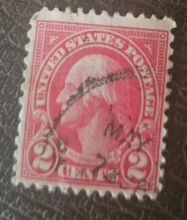 United States 1890 2c Washington a stamp, photographed by a collector
