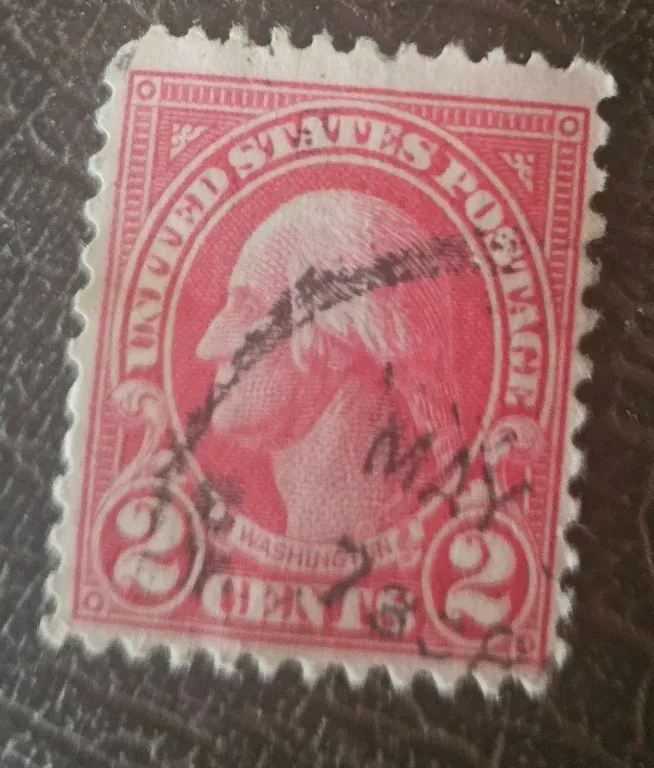 United States 1890 2c Washington a stamp, photographed by a collector
