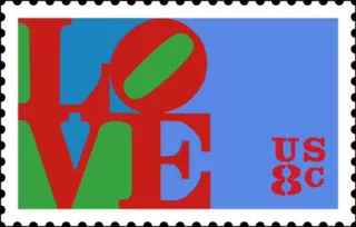United States 1973 8 cents Lovestamp stamp, photographed by a collector