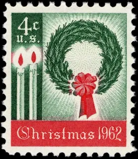 United States 1962 4c Christmas stamp, photographed by a collector