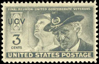 United States 1951 3c United Confederate Veterans stamp, photographed by a collector