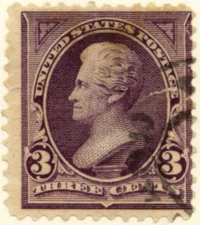 United States 1894 3c Jackson stamp, photographed by a collector