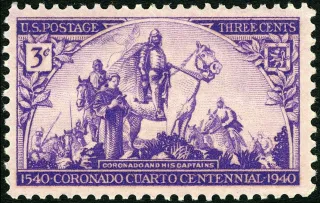 United States 1940 3 cents Coronado Expedition U.S stamp, photographed by a collector