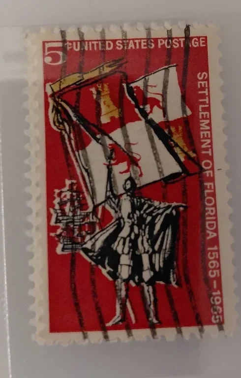 United States 1965 5 cents Florida settlement U.S stamp, photographed by a collector