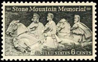 United States 1970 6c Stone Mountain Memorial stamp, photographed by a collector
