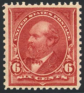Another photo of the United States 1894 6c Garfield stamp