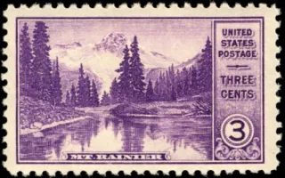 United States 1934 3c National Parks U.S stamp, photographed by a collector