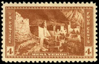 United States 1934 4c National Parks U.S stamp, photographed by a collector