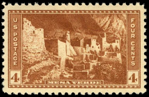 United States 1934 4c National Parks U.S stamp, photographed by a collector