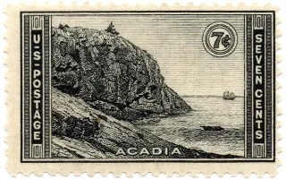 United States 1934 7c National Parks U.S stamp, photographed by a collector