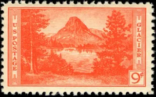 United States 1934 9c National Parks U.S stamp, photographed by a collector