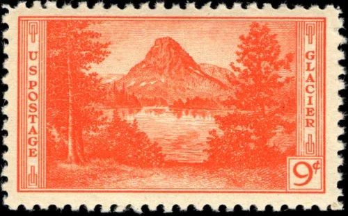 United States 1934 9c National Parks U.S stamp, photographed by a collector