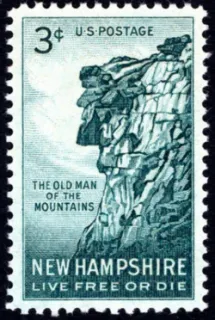 United States 1955 3 cents New Hampshire U.S stamp, photographed by a collector