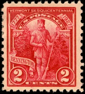 Another photo of the United States 1927 2c Vermont independence U.S stamp
