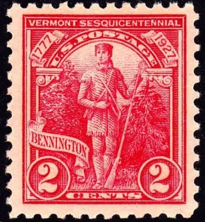 United States 1927 2c Vermont independence U.S stamp, photographed by a collector