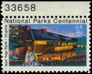 United States 1972 6c Wolf Trap Farm U.S stamp, photographed by a collector