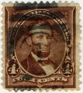 Another photo of the United States 1898 4c Lincoln stamp