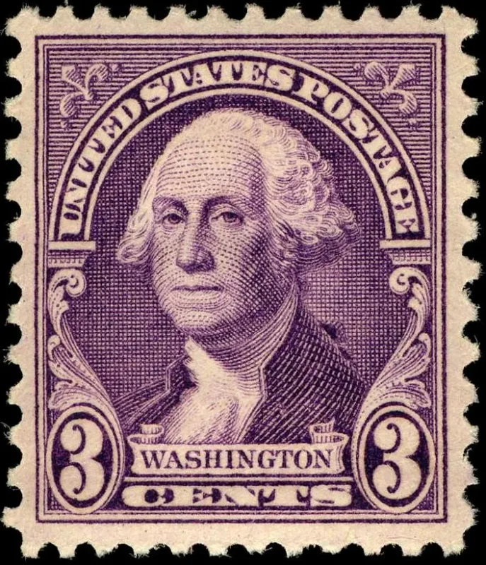 United States 1932 3c George Washington stamp, photographed by a collector