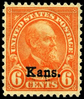 United States 1929 6c Kansas stamp, photographed by a collector
