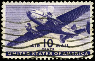 Another photo of the United States 1941 10c air stamp