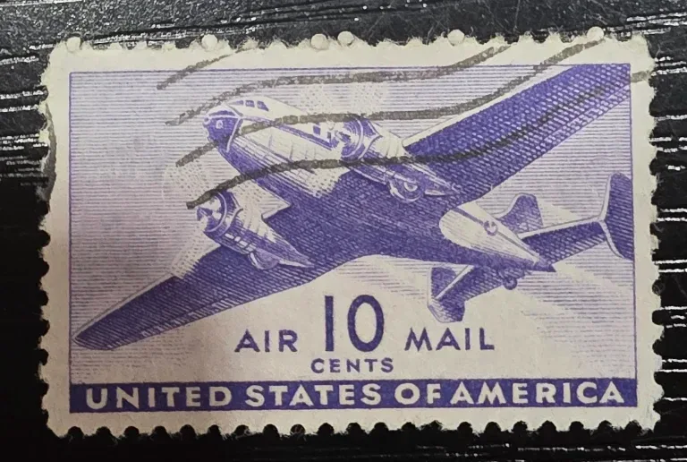 United States 1941 10c air stamp, photographed by a collector