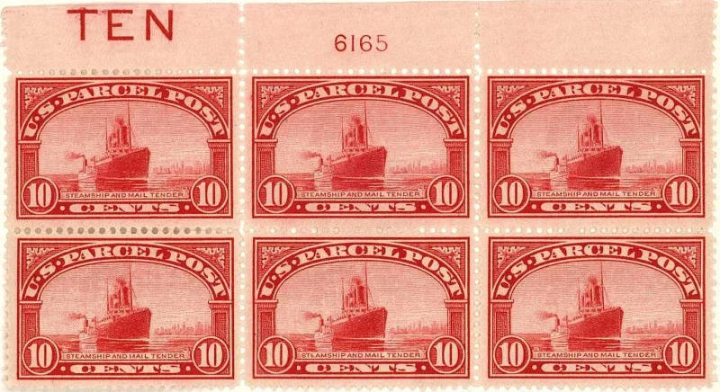 United States 1913 10c Parcel post steamship stamp, photographed by a collector