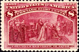 United States 1892 8c Columbians 8cjpg stamp, photographed by a collector
