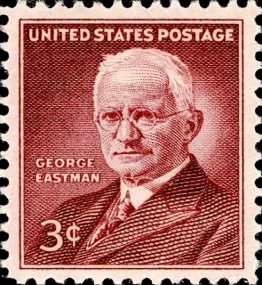 United States 1954 3c George Eastman stamp, photographed by a collector