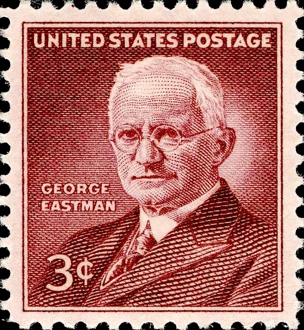 United States 1954 3c George Eastman stamp, photographed by a collector