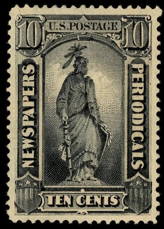 United States 1875 10c Newspapers periodicals stamp, photographed by a collector
